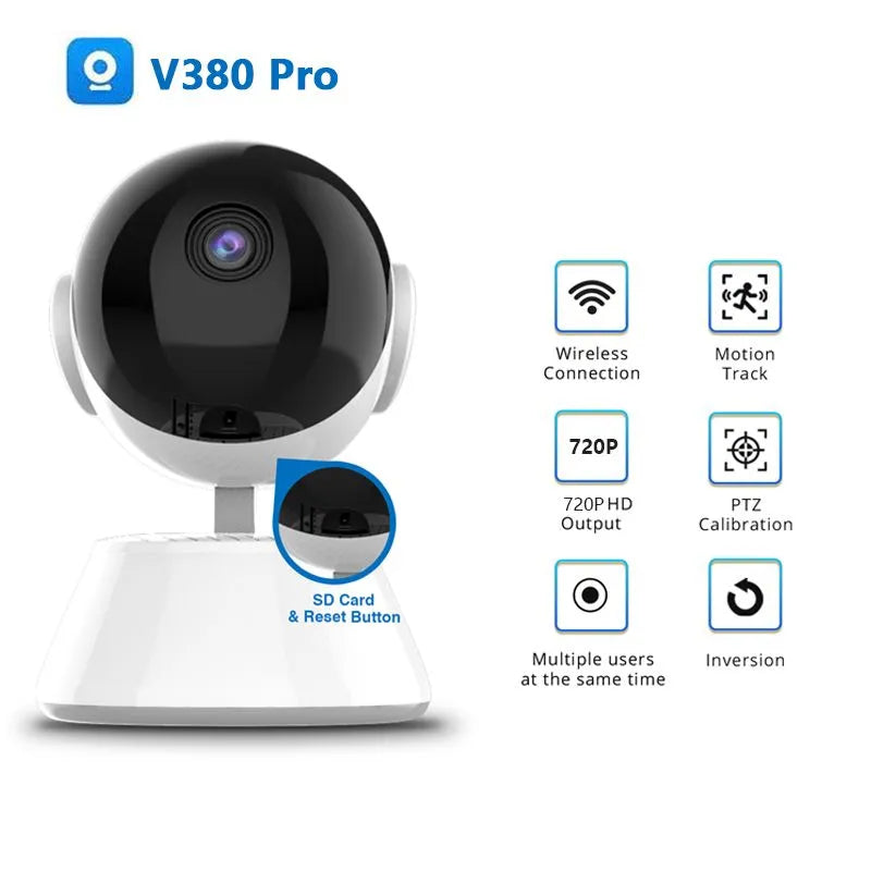 Wi-Fi 720P შიდა უსაფრთხოების კამერა